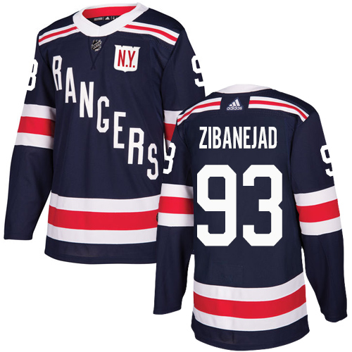Adidas Rangers #93 Mika Zibanejad Navy Blue Authentic 2018 Winter Classic Stitched NHL Jersey - Click Image to Close